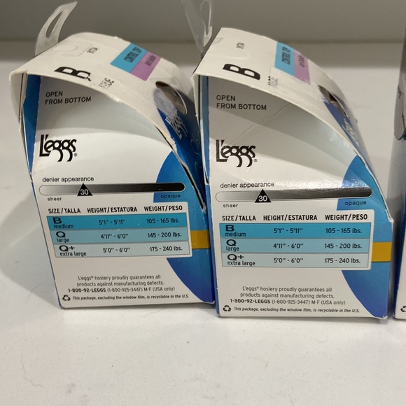 L'eggs Sheer Energy Pantyhose Nude and Jet Black Control Top size B - Picture 9 of 13